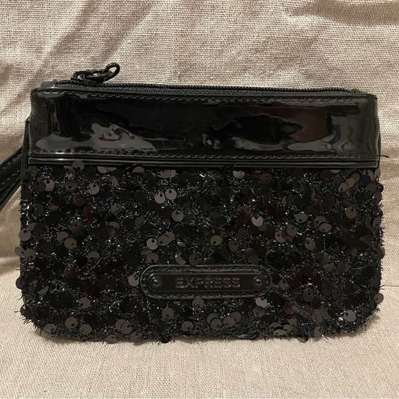 Express, black sequin, wristlet - Picture 1 of 2